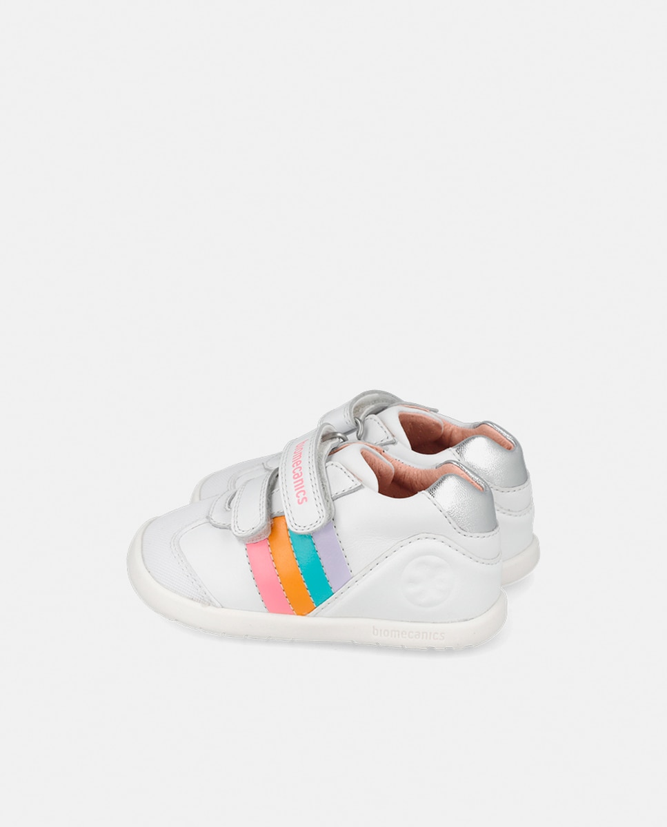 Sapatilhas em Pele com Velcro Duplo Biomecanics Branco-2