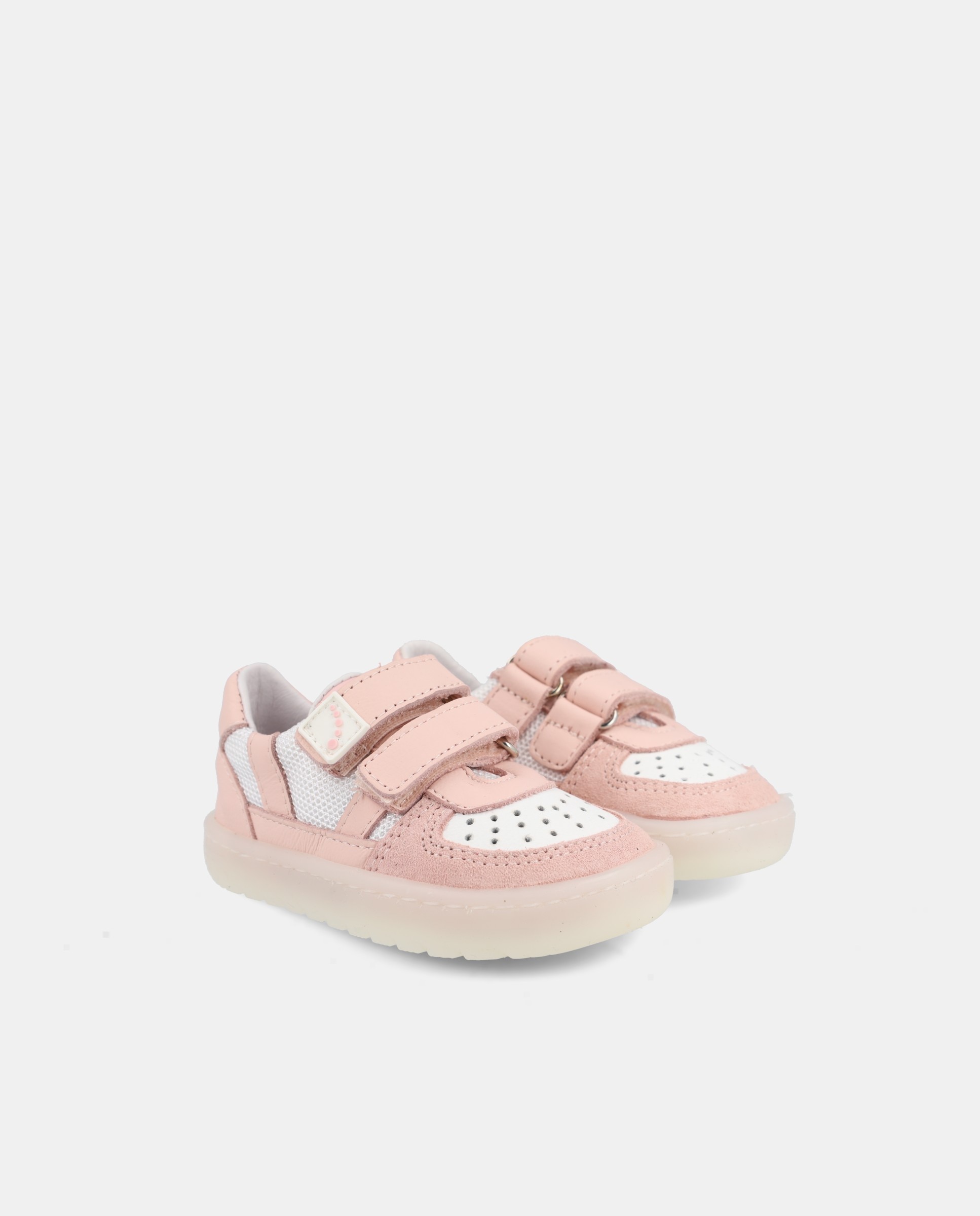 Sapatilhas Barefoot de Velcro Duplo com Rede Blanditos Rosa-2