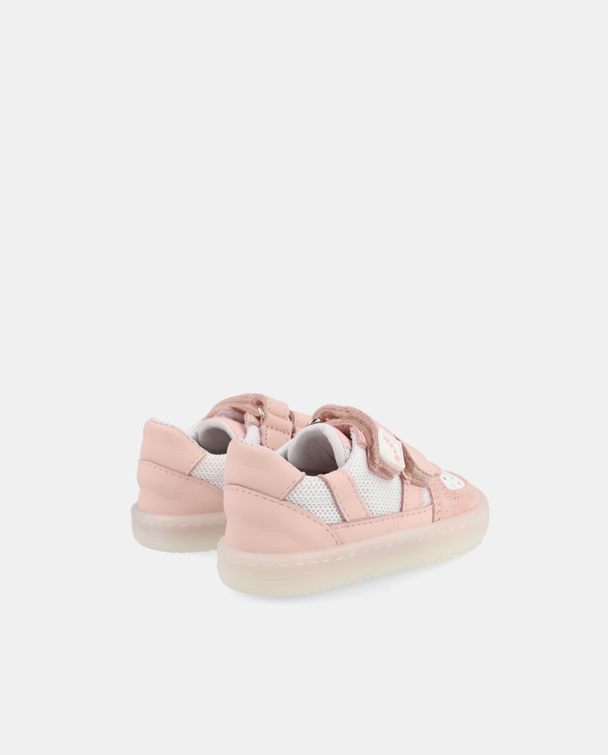 Sapatilhas Barefoot de Velcro Duplo com Rede Blanditos Rosa-3