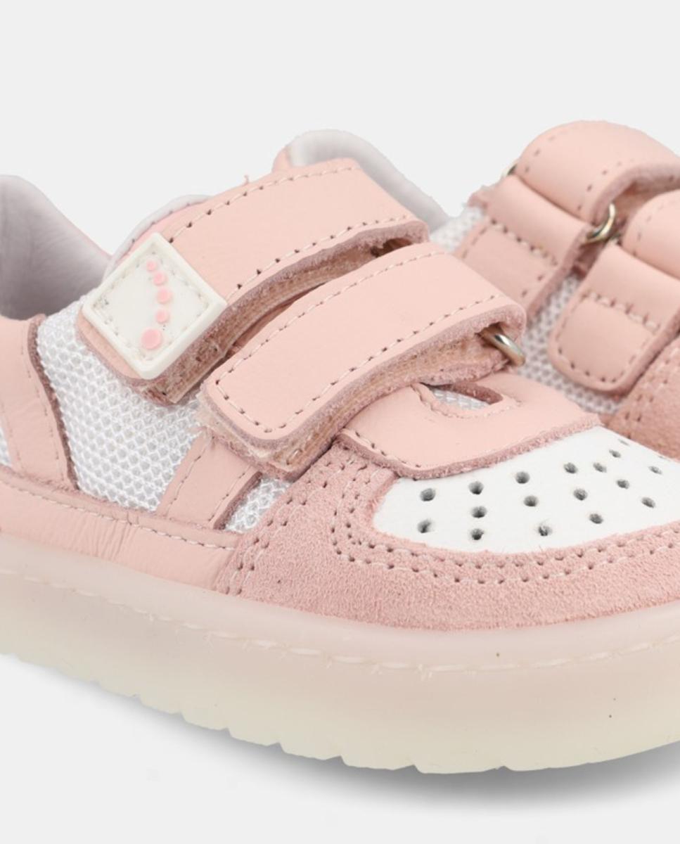 Sapatilhas Barefoot de Velcro Duplo com Rede Blanditos Rosa-4
