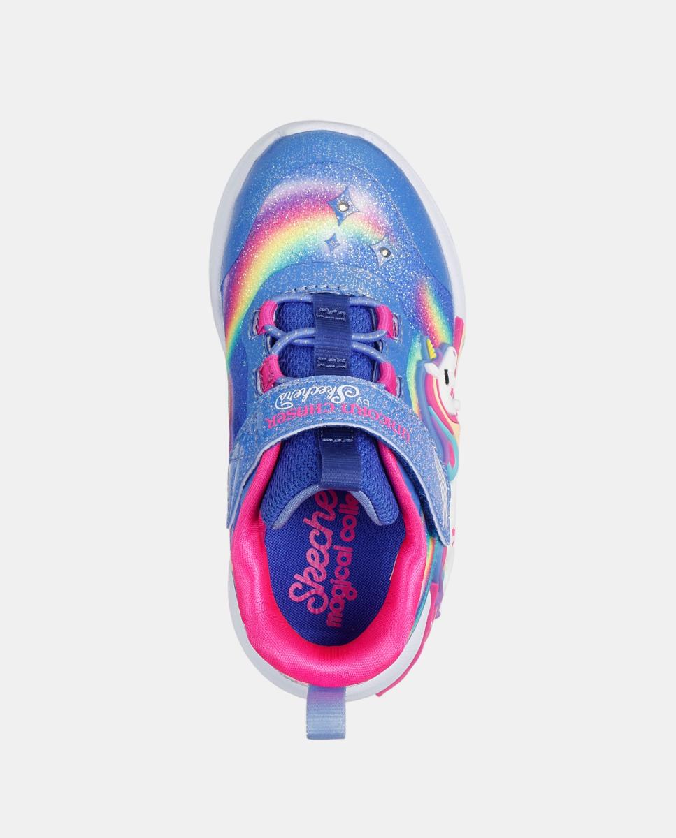 Sapatilhas de Luzes Unicórnio Skechers Esmeralda Azul-2