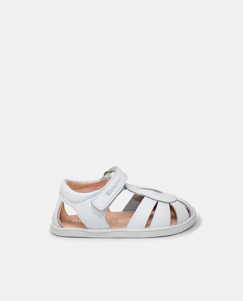 Imagen 1 de Sandalia barefoot cierre tira velcro niña - Blanditos - Blanco Blanco
