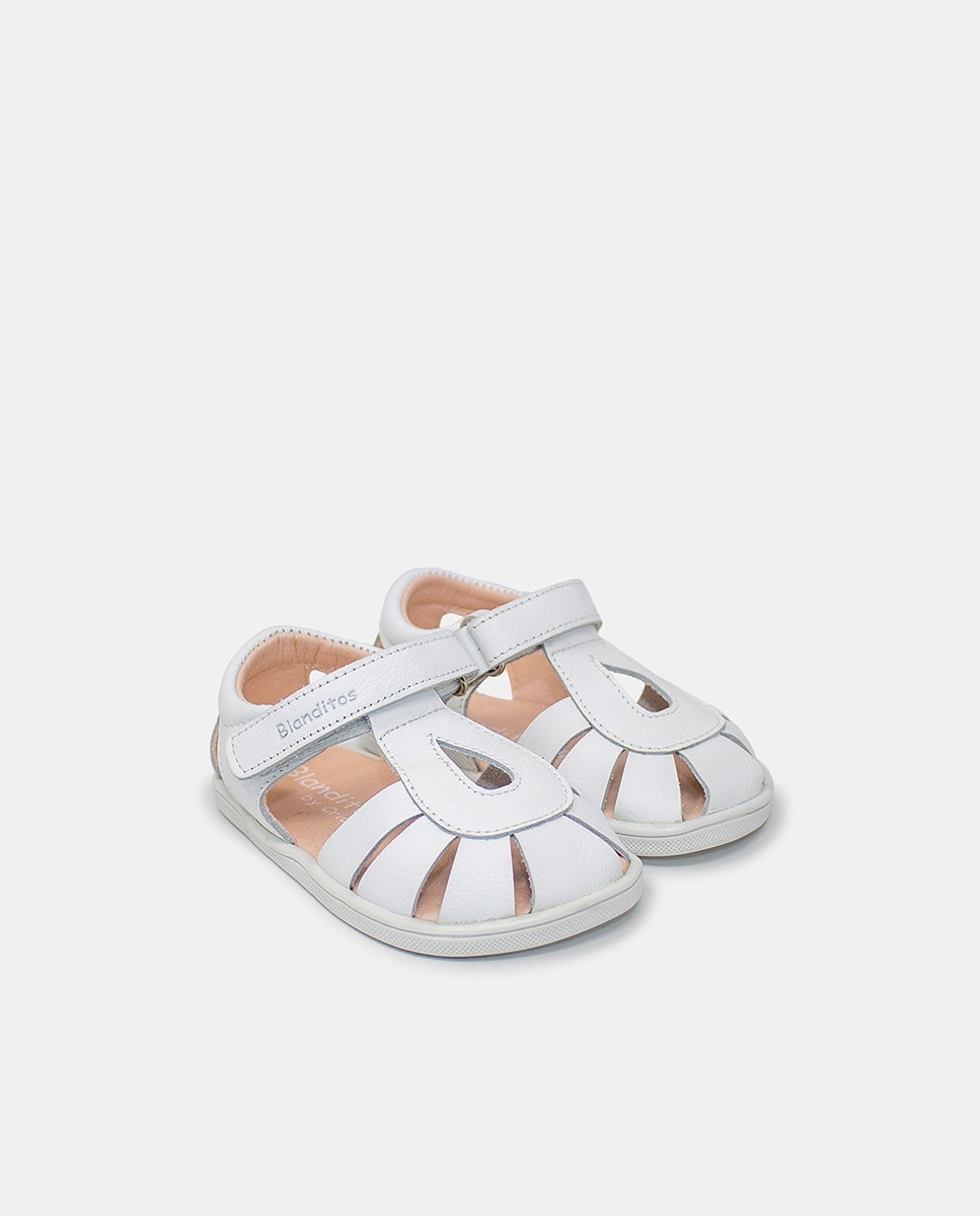 Imagen 2 de Sandalia barefoot cierre tira velcro niña - Blanditos - Blanco Blanco
