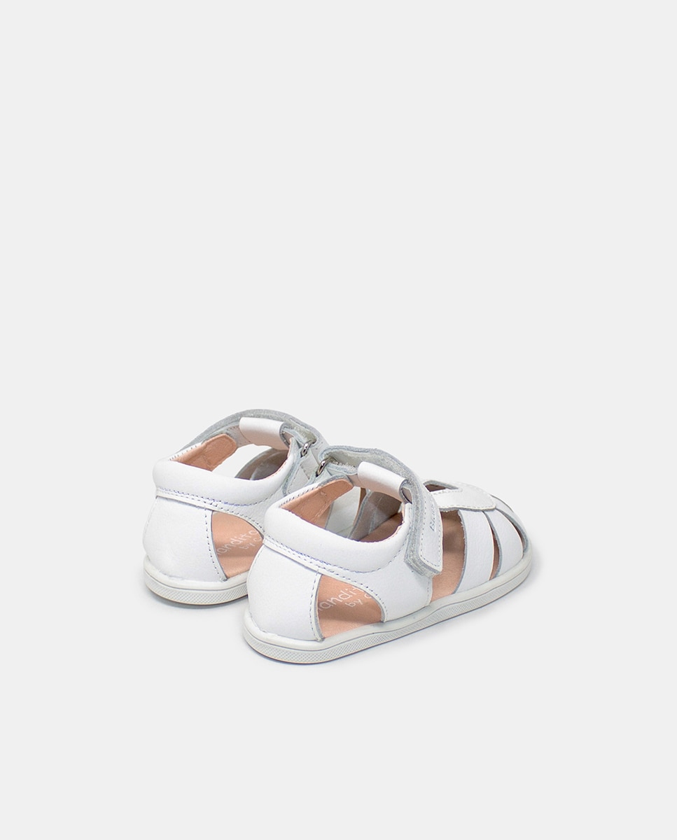 Imagen 3 de Sandalia barefoot cierre tira velcro niña - Blanditos - Blanco Blanco