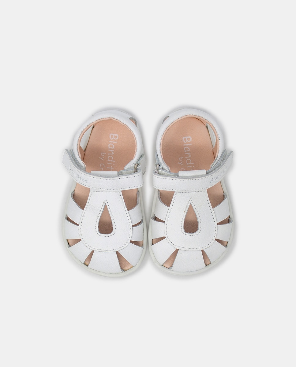 Imagen 4 de Sandalia barefoot cierre tira velcro niña - Blanditos - Blanco Blanco
