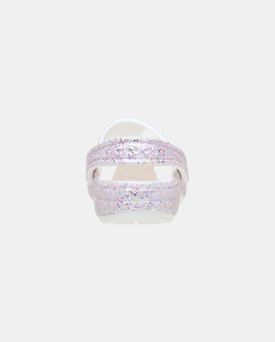 Socas de Bebé Classic Glitter Clog Crocs Branco-2