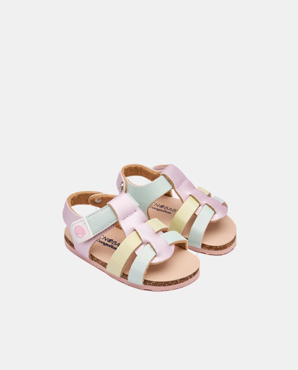 Sandálias Bio Respeitadoras com Tiras Metalizadas TECNOBABY BY CONGUITOS Multicolor-4