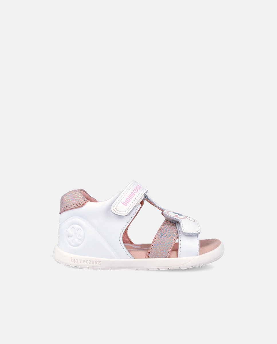 Imagem 0 de Sandálias em Pele com Borboleta e Velcro