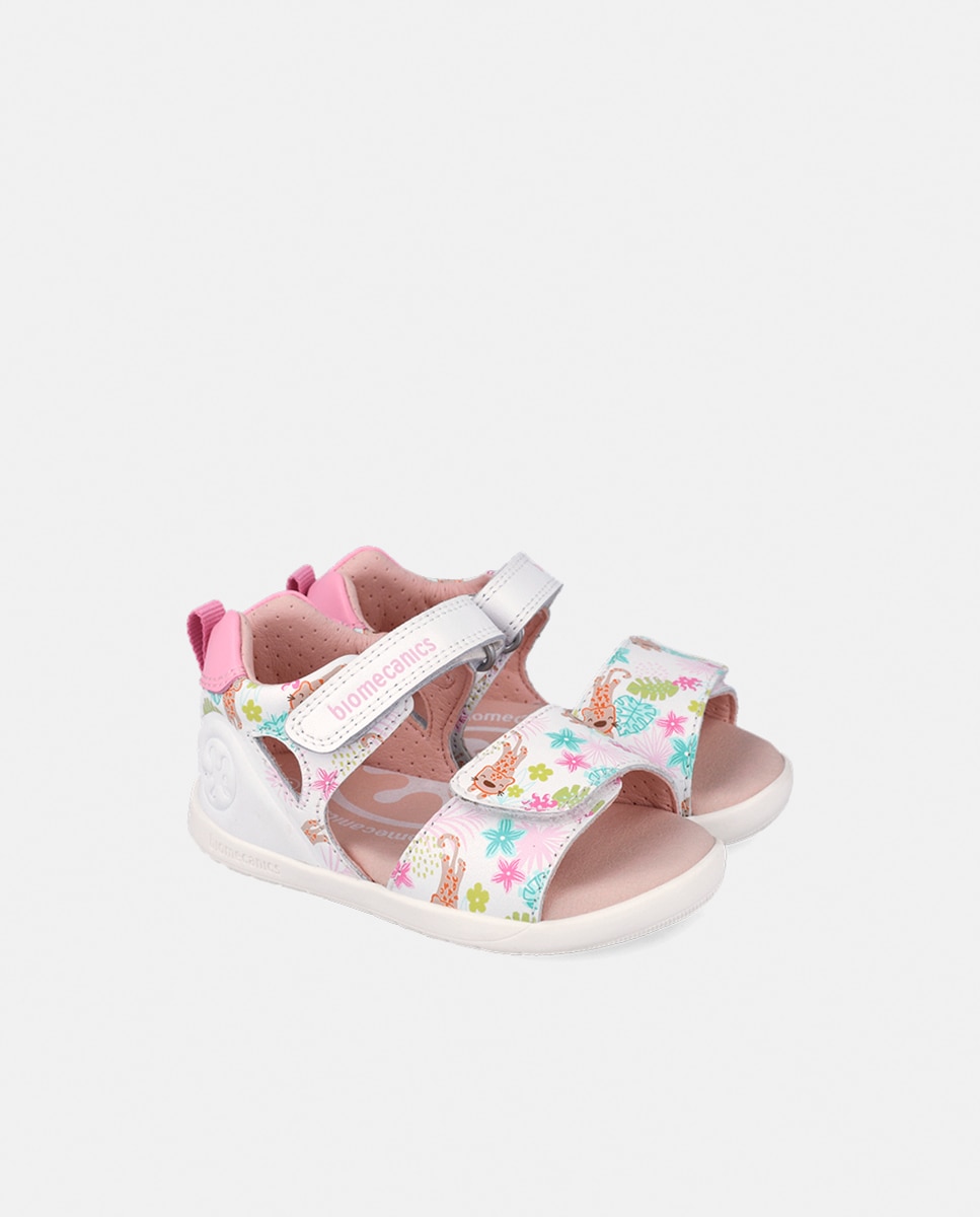 Sandálias Estampadas em Pele com Velcro Biomecanics Multicolor-2