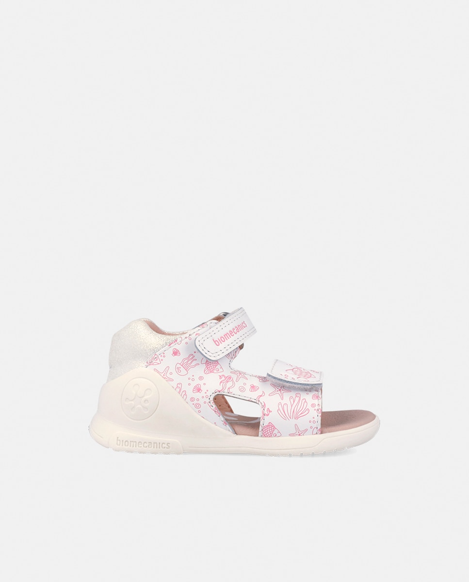 Imagem 0 de Sandálias Estampadas em Pele com Velcro