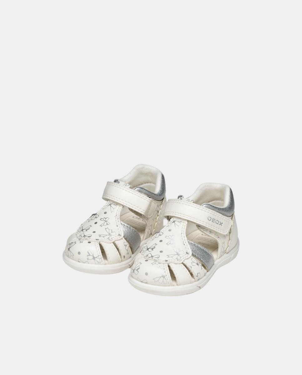 Sandálias Fechadas de Bebé Primeiros Passos Geox Branco-3