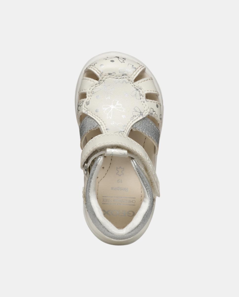 Sandálias Fechadas de Bebé Primeiros Passos Geox Branco-8