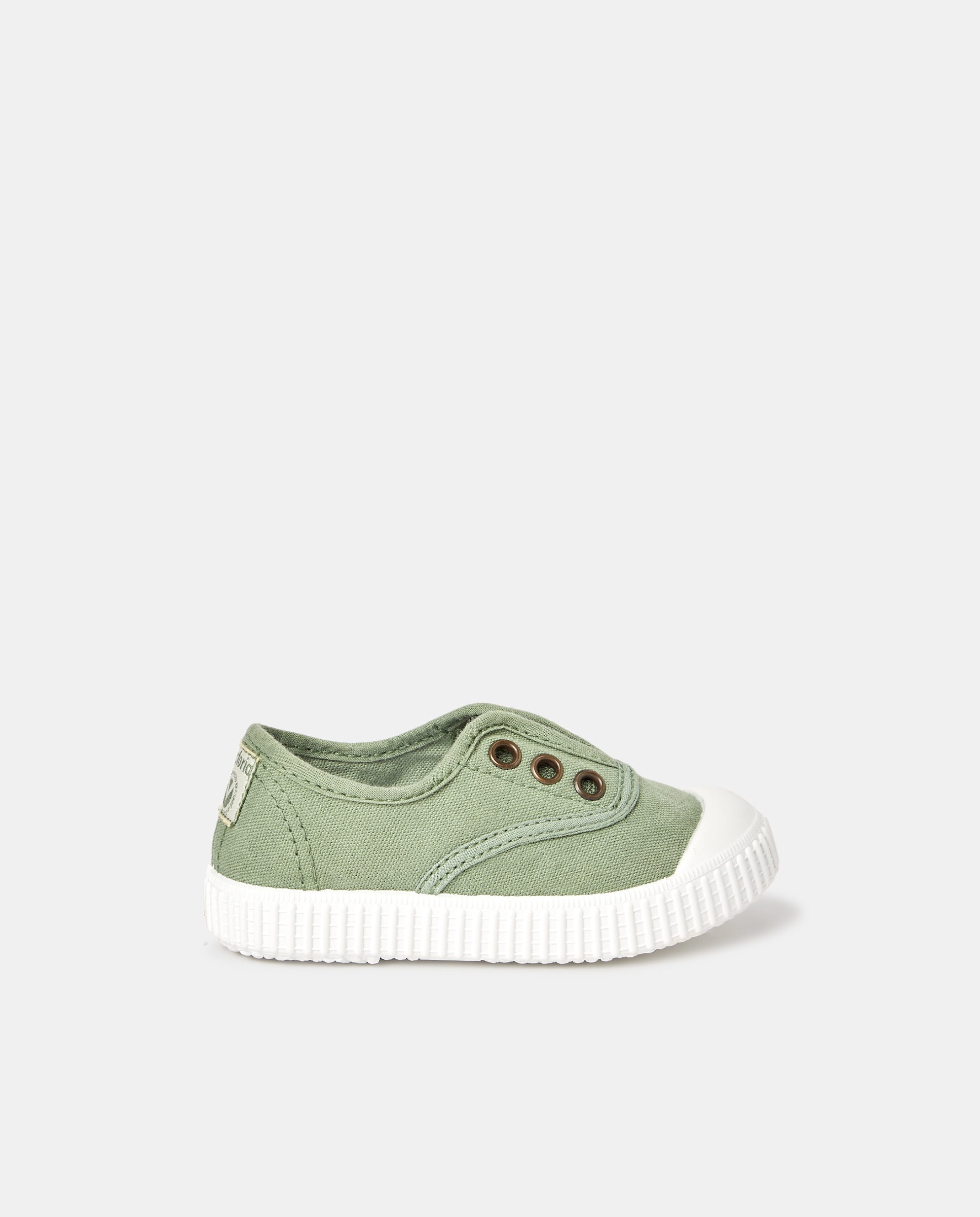 Victoria - Zapatillas de bebés bajas tipo casco de lona con puntera reforzada y cierre elástico.