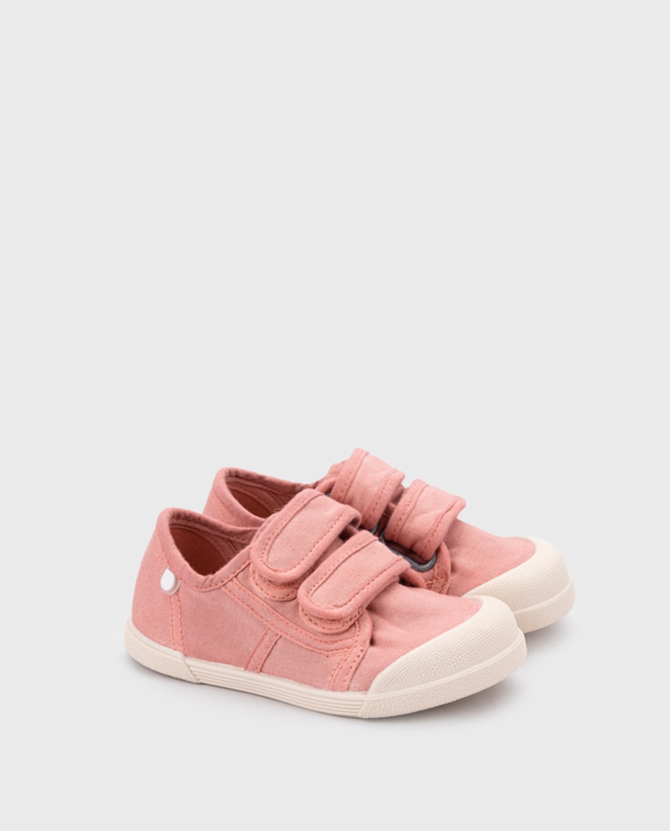 Zapatillas de lona de bebés con doble cierre adherente - Igor - Nude Nude-2