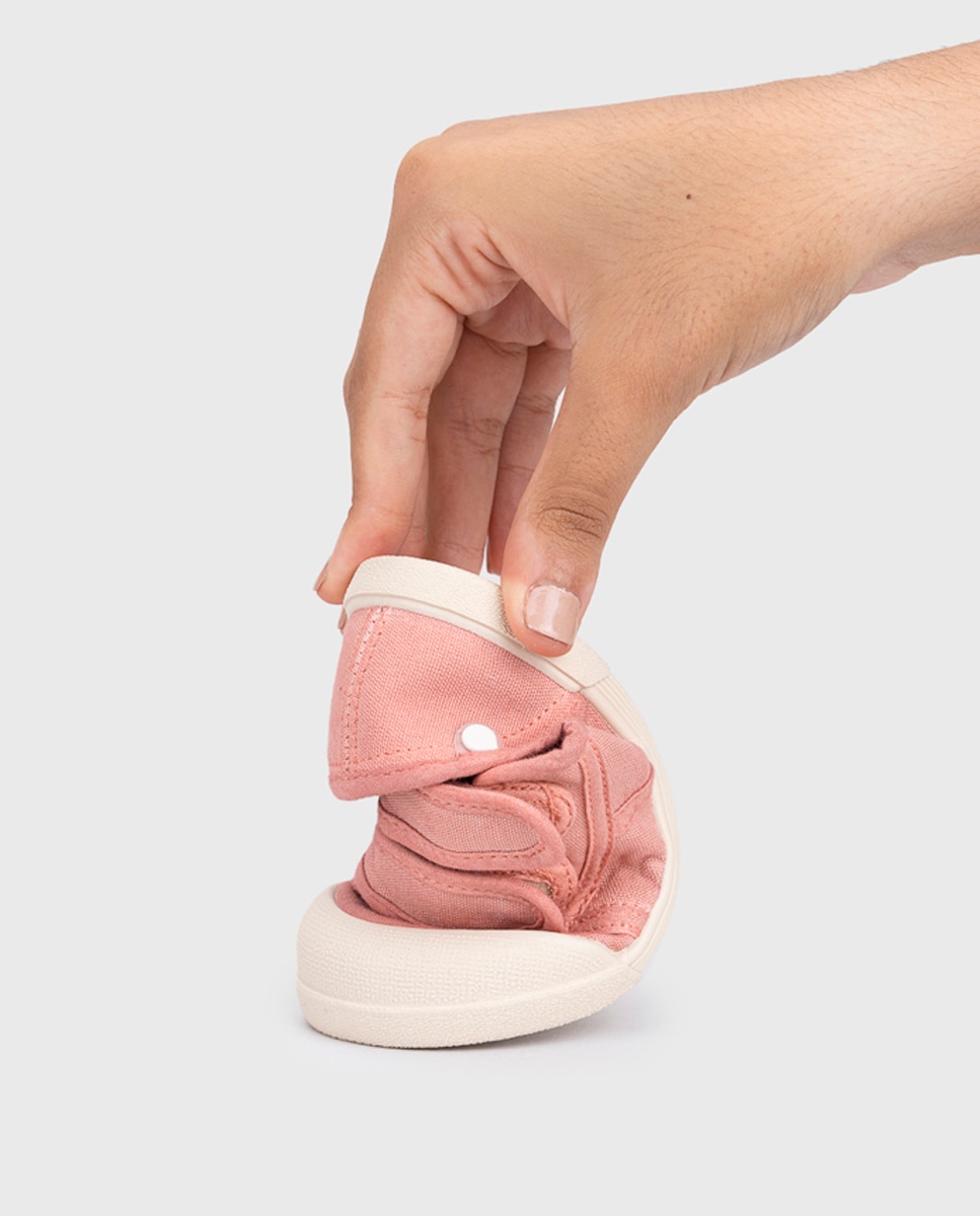 Zapatillas de lona de bebés con doble cierre adherente - Igor - Nude Nude-6