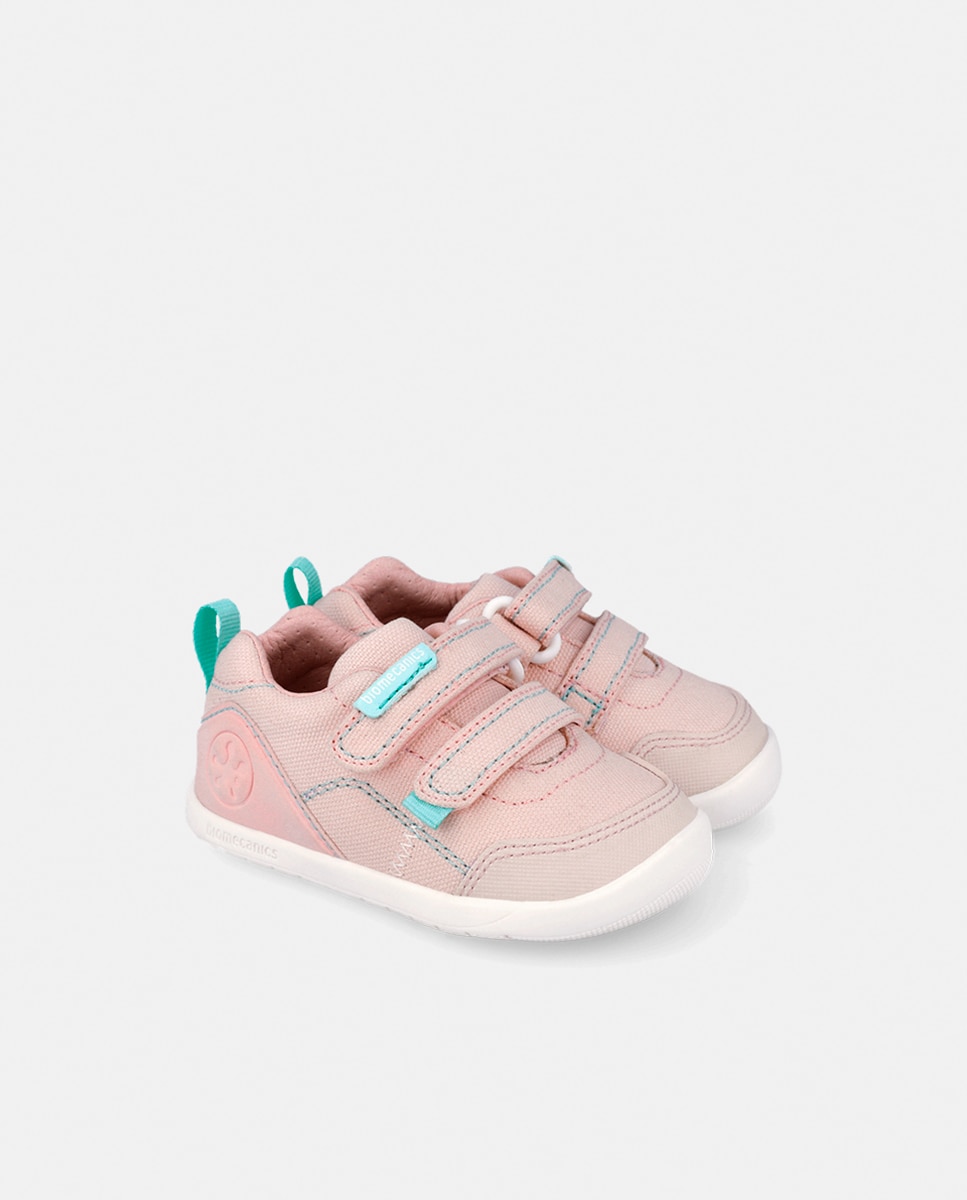 Sapatos de Lona com Velcro Duplo Biomecanics Rosa-pálido-2
