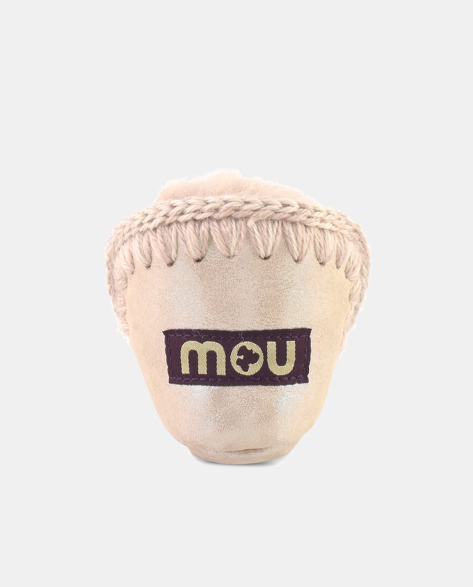 Botas de Bebé com Tira de Crochet e em Pele Mou Bege-5