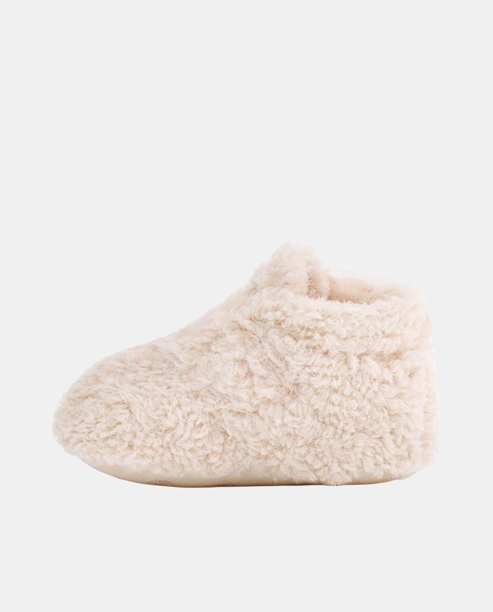 Botas de Tricot Bixbee de Bebé em Pele com Pelo de Borrego Couro-3