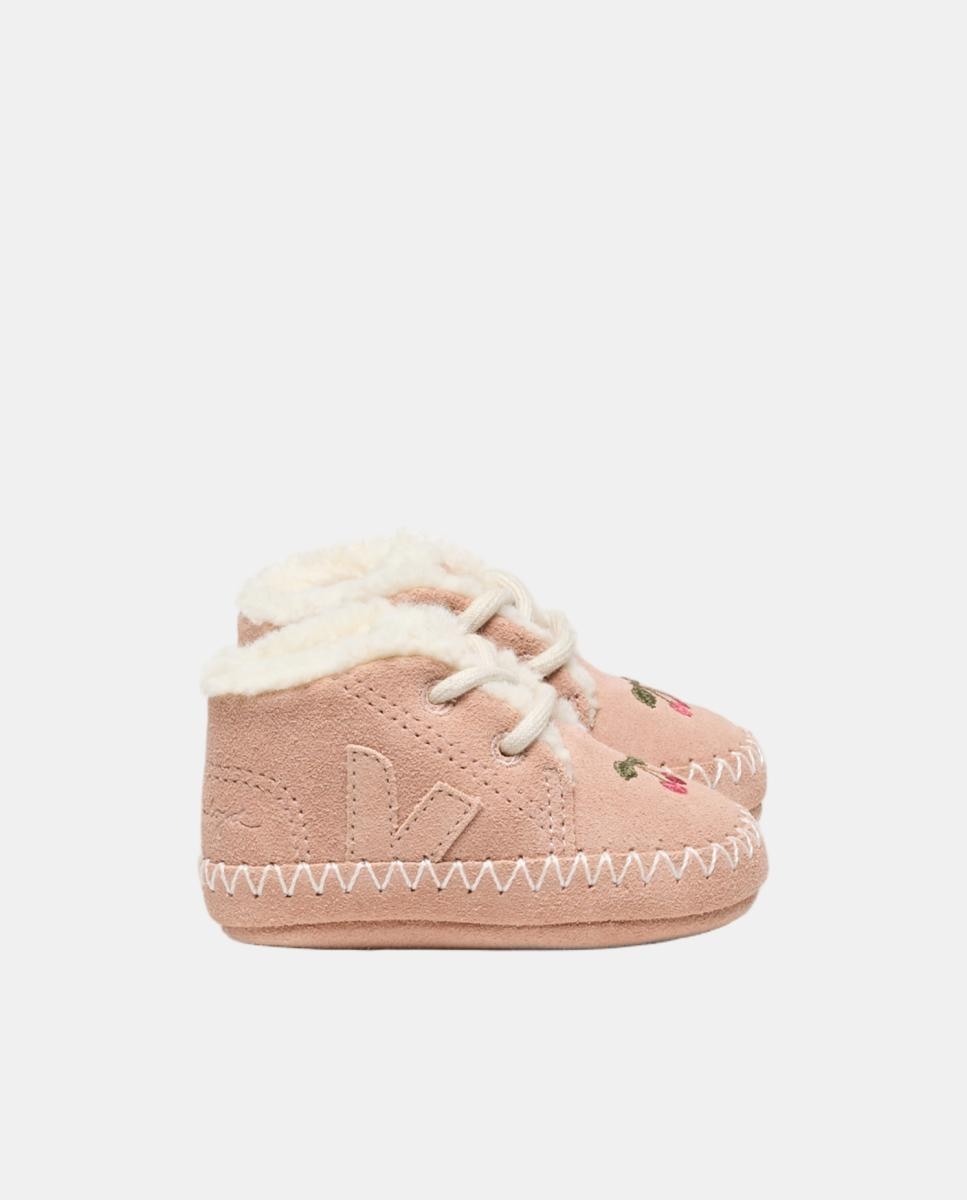 Imagen 0 de Patuco de niña en ante modelo baby con cordones Rosa claro