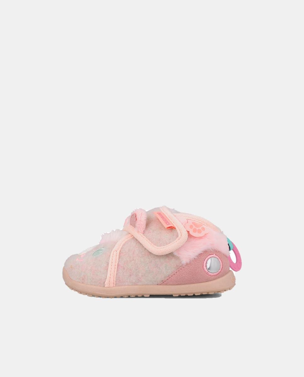 Pantufas Barefoot para Primeiros Passos com Biqueira Redonda. Rosa-4