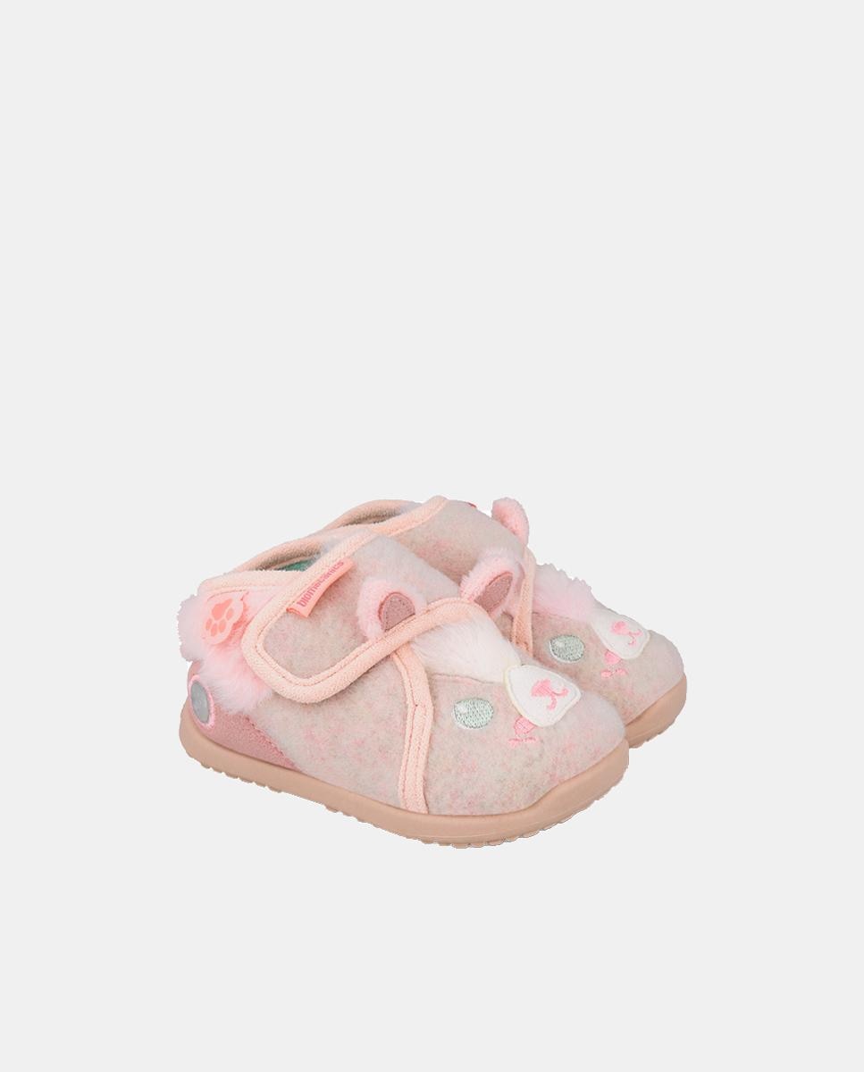Pantufas Barefoot para Primeiros Passos com Biqueira Redonda. Rosa-5