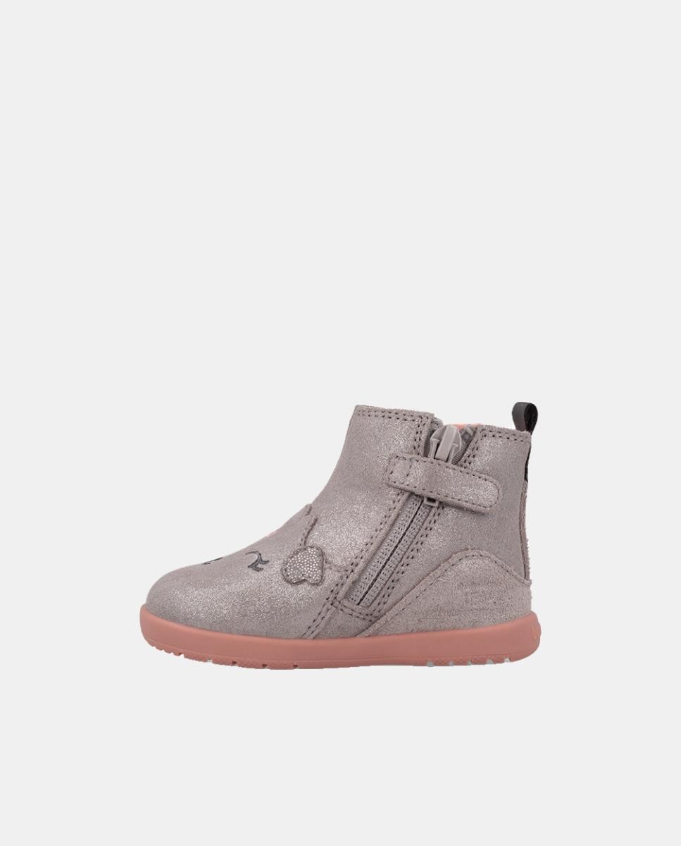 Botins Barefoot para Primeiros Passos com Biqueira Redonda Biomecanics Cinzento-2