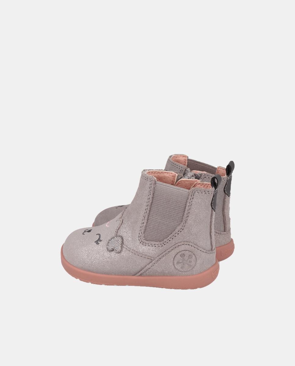 Botins Barefoot para Primeiros Passos com Biqueira Redonda Biomecanics Cinzento-3