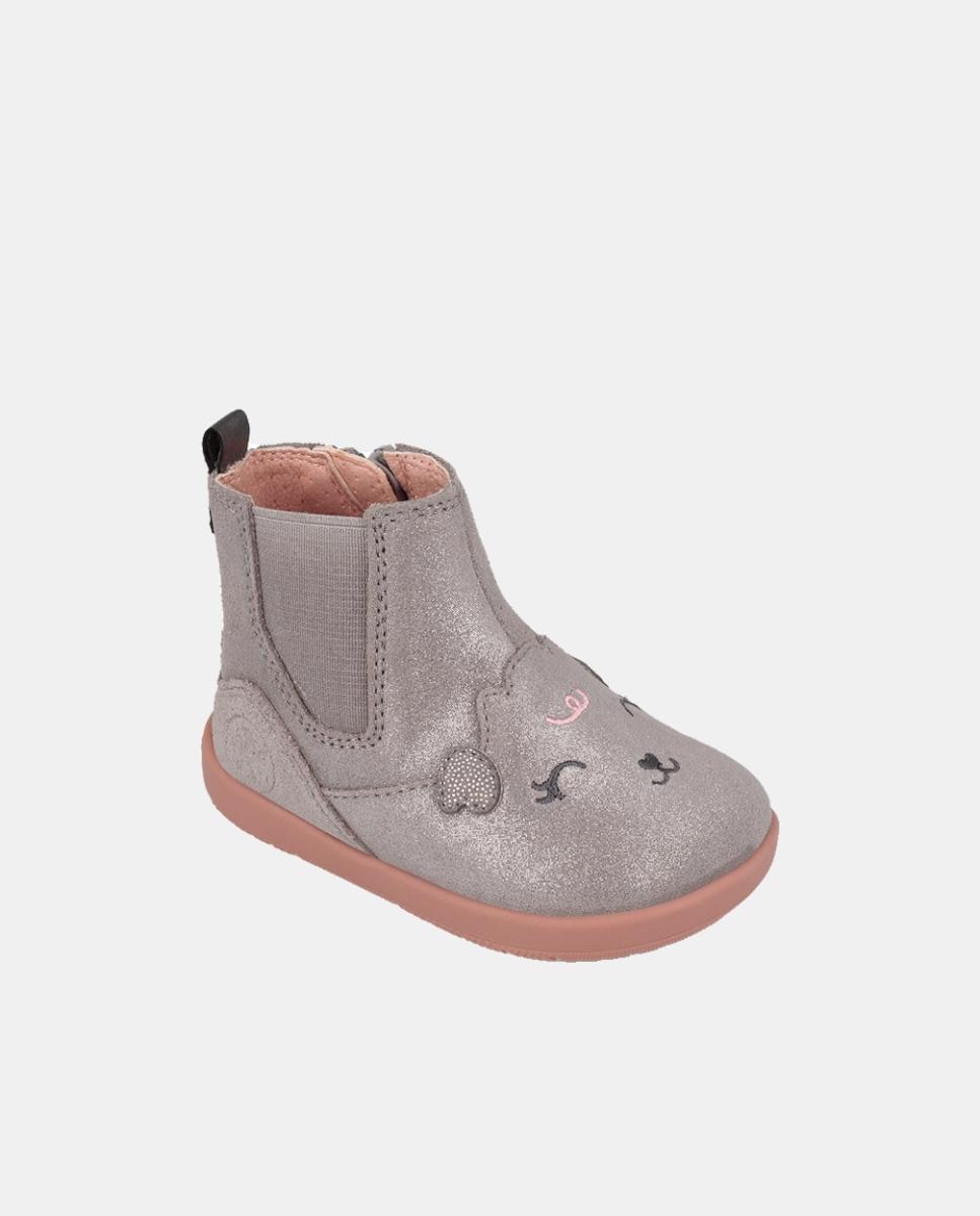 Botins Barefoot para Primeiros Passos com Biqueira Redonda Biomecanics Cinzento-4
