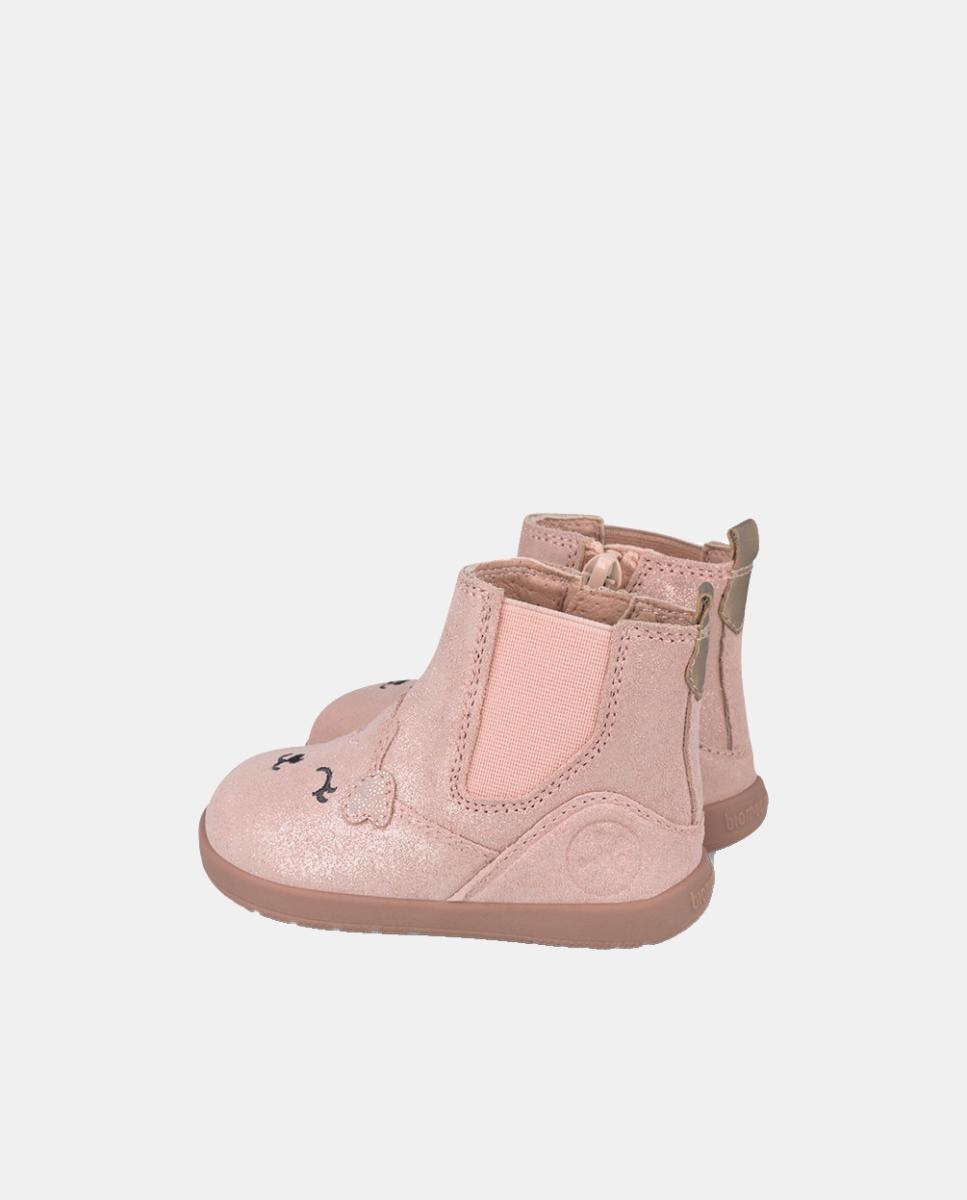 Botins Barefoot para Primeiros Passos com Biqueira Redonda Biomecanics Rosa-3