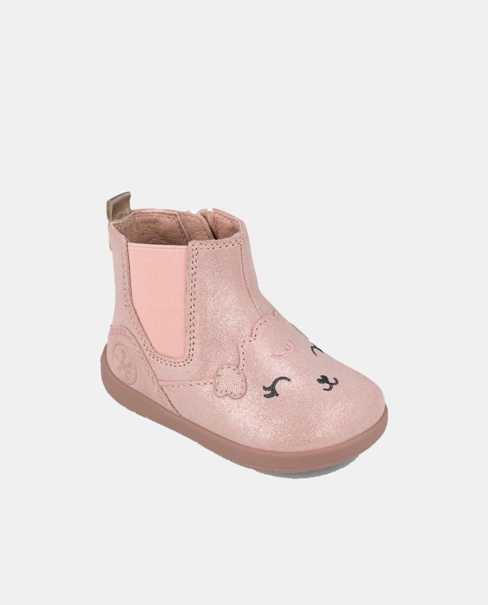 Botins Barefoot para Primeiros Passos com Biqueira Redonda Biomecanics Rosa-4