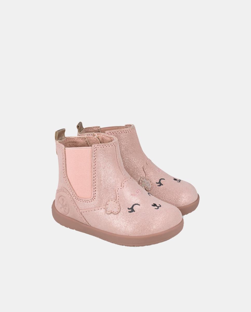Botins Barefoot para Primeiros Passos com Biqueira Redonda Biomecanics Rosa-6