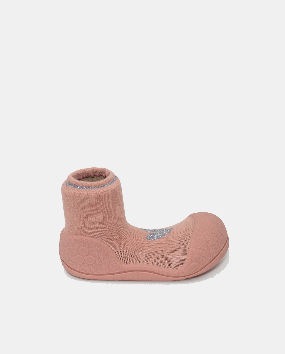 Botas de Tricot de Bebé Rosa-1