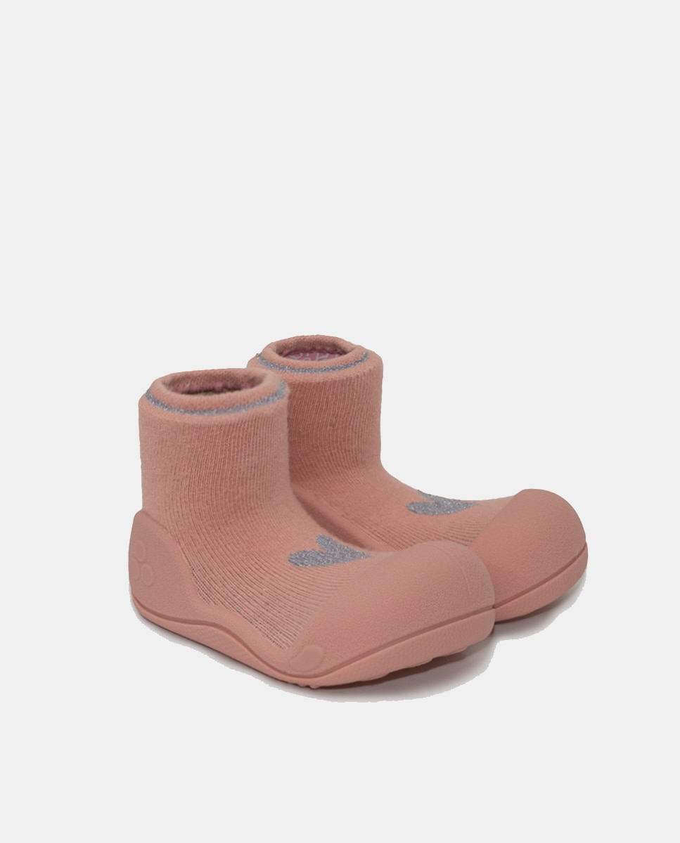 Botas de Tricot de Bebé Rosa-2