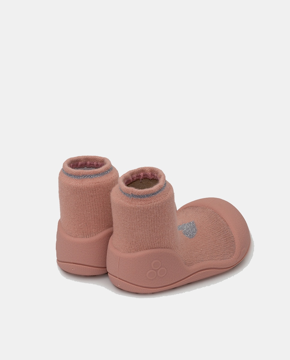Botas de Tricot de Bebé Rosa-3