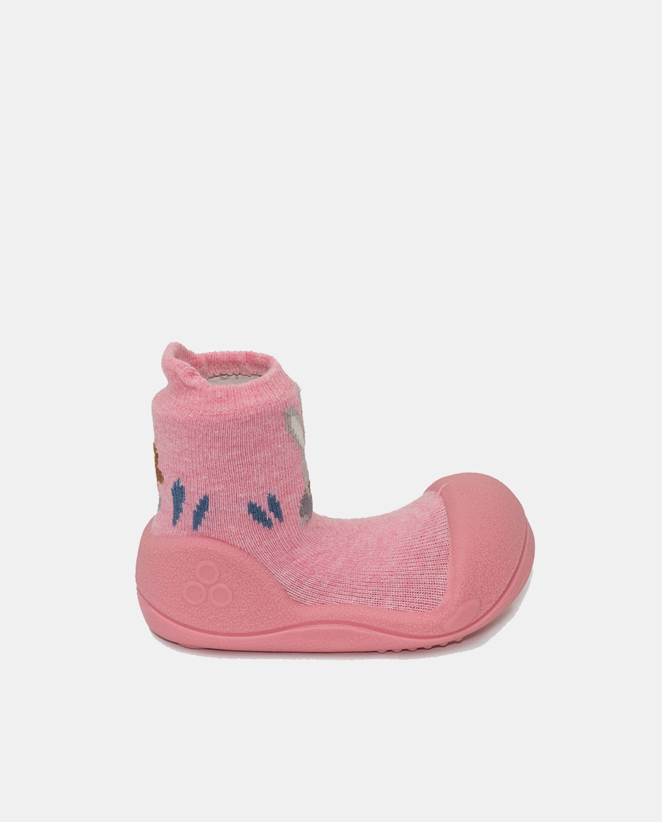 Botas de Tricot de Bebé Rosa-1