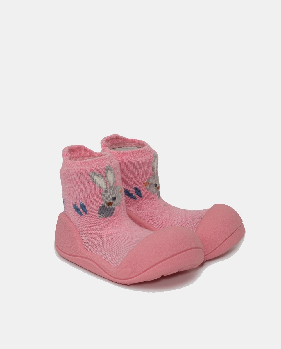 Botas de Tricot de Bebé Rosa-2