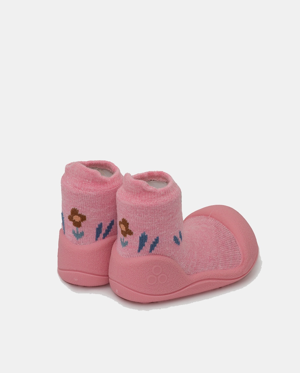 Botas de Tricot de Bebé Rosa-3