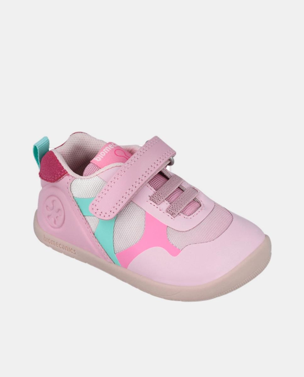 Sapatilhas com Elásticos e Velcro Rosa-pastilha-4