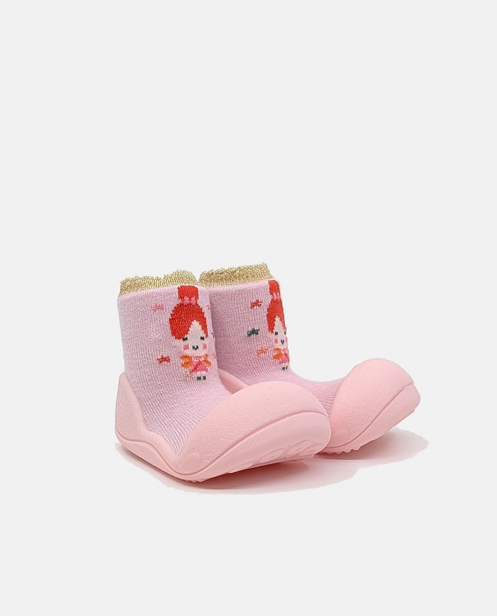 Botas de Tricot de Bebé Attipas Rosa Nude-3
