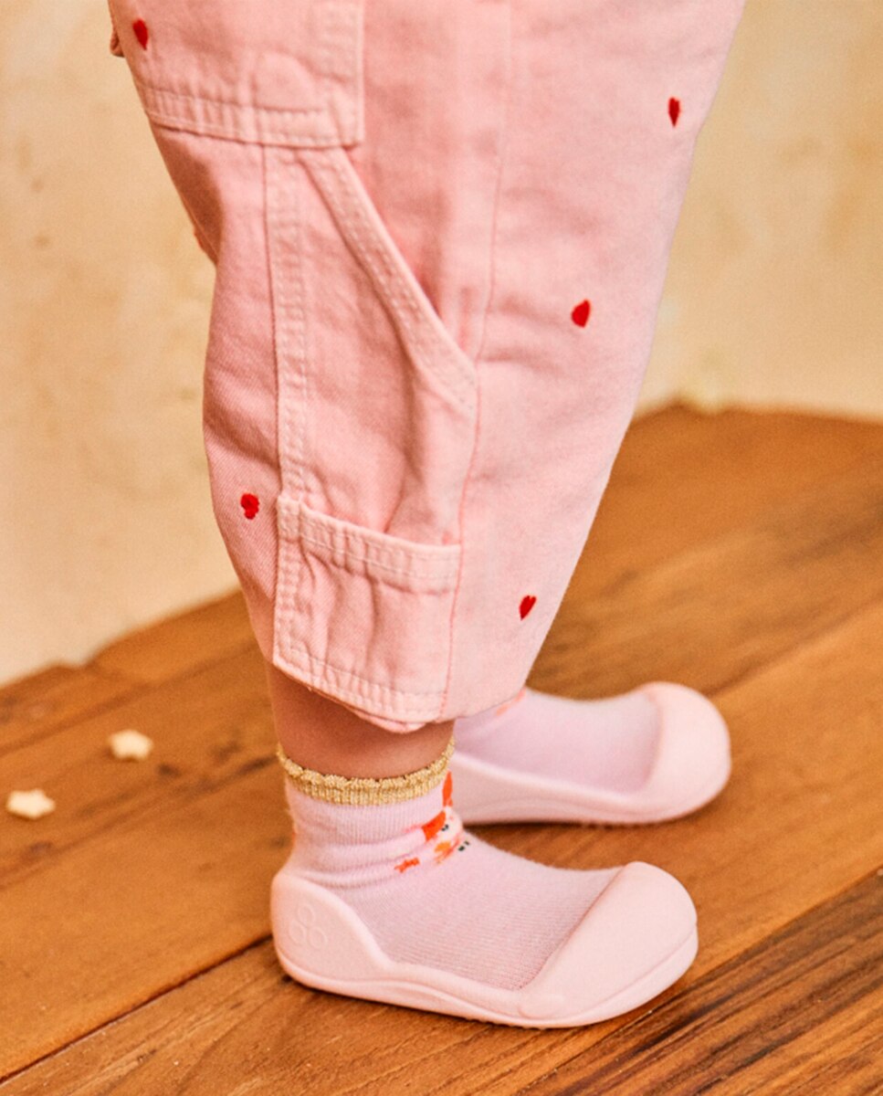 Botas de Tricot de Bebé Attipas Rosa Nude-5