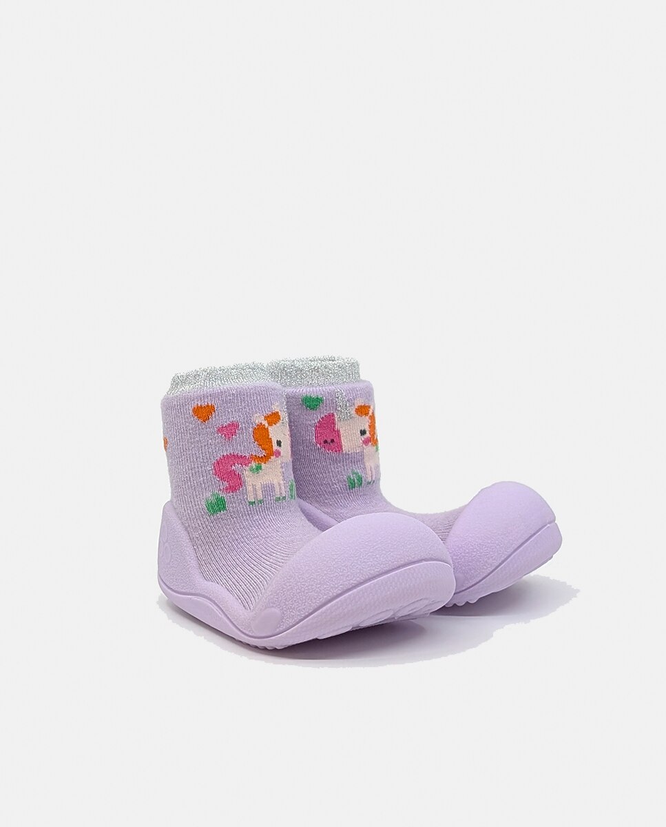 Botas de Tricot de Bebé Lilás claro-3