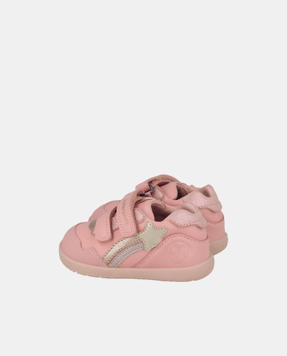 Sapatilhas Barefoot para Primeiros Passos com Biqueira Redonda Biomecanics Rosa-3