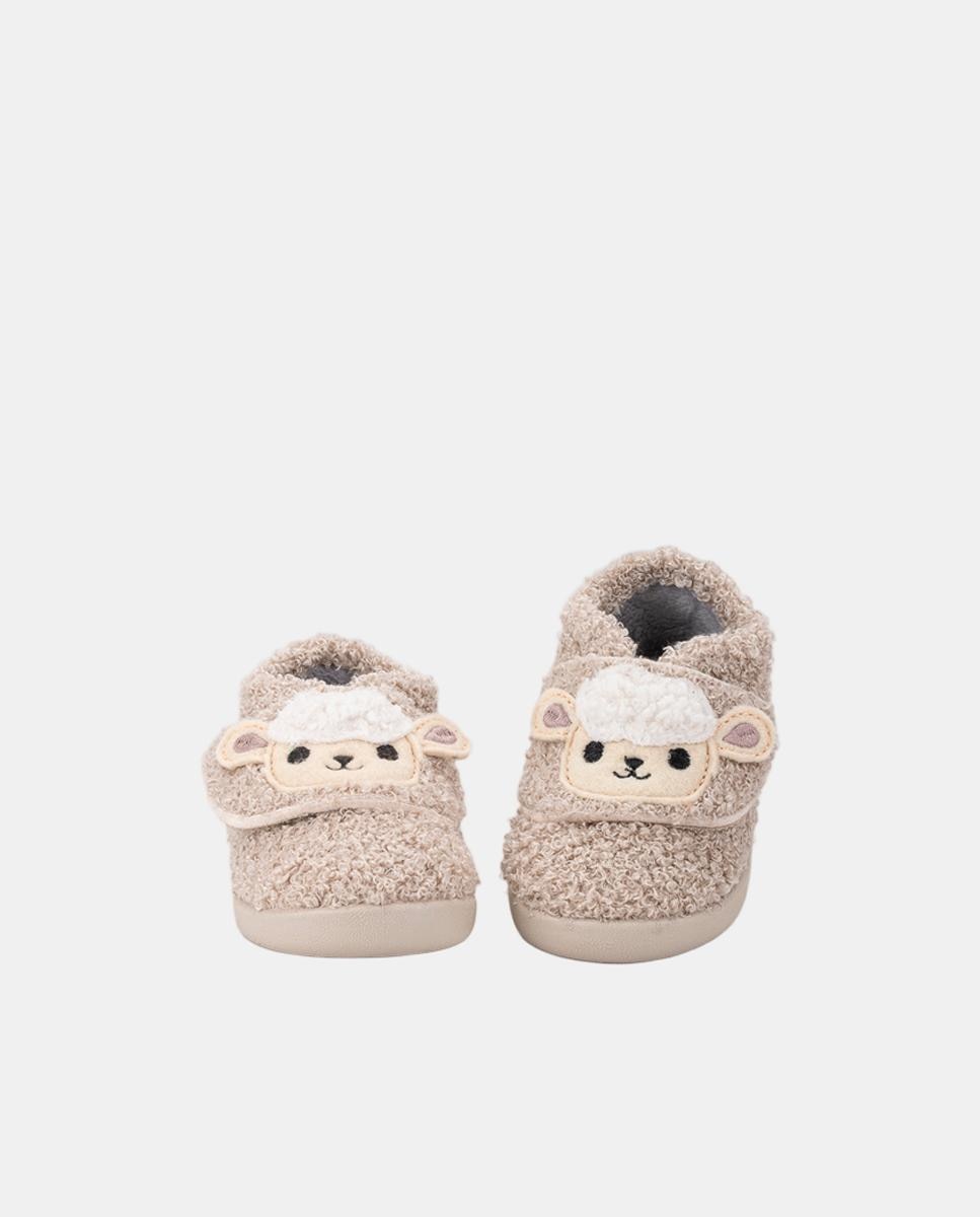 Pantufas de Criança com Detalhe de Ovelha, Conceito Barefoot Medium. Castanho-claro-7