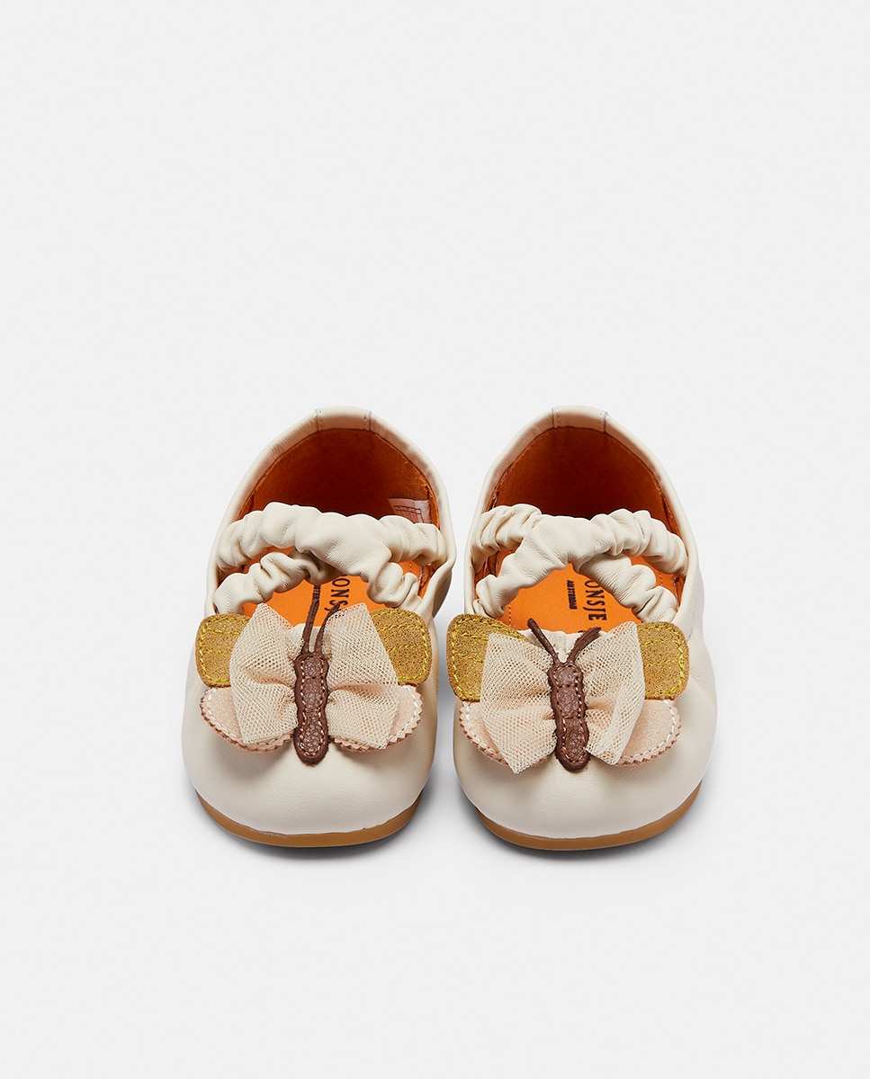 Zapato infantil con correa elástica - Donsje - Beige Beige-2