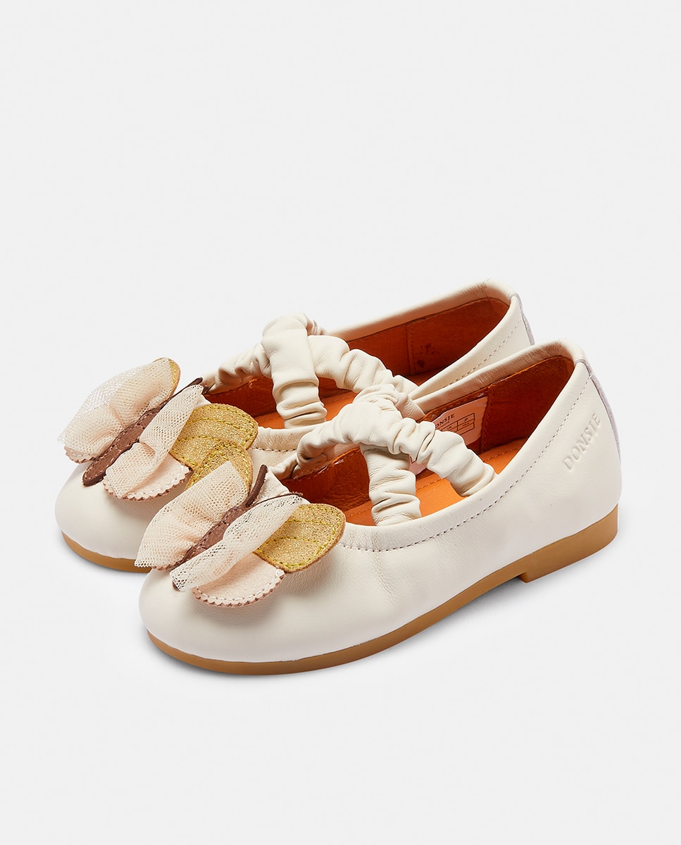 Zapato infantil con correa elástica - Donsje - Beige Beige-4