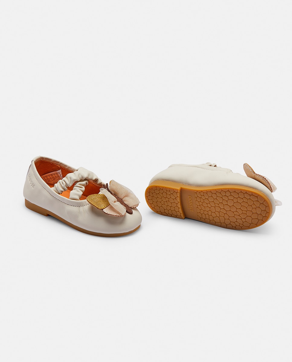 Zapato infantil con correa elástica - Donsje - Beige Beige-5