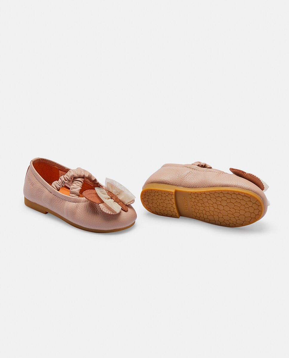 Sapatos Infantis com Correia Elástica Donsje Rosa-claro-5