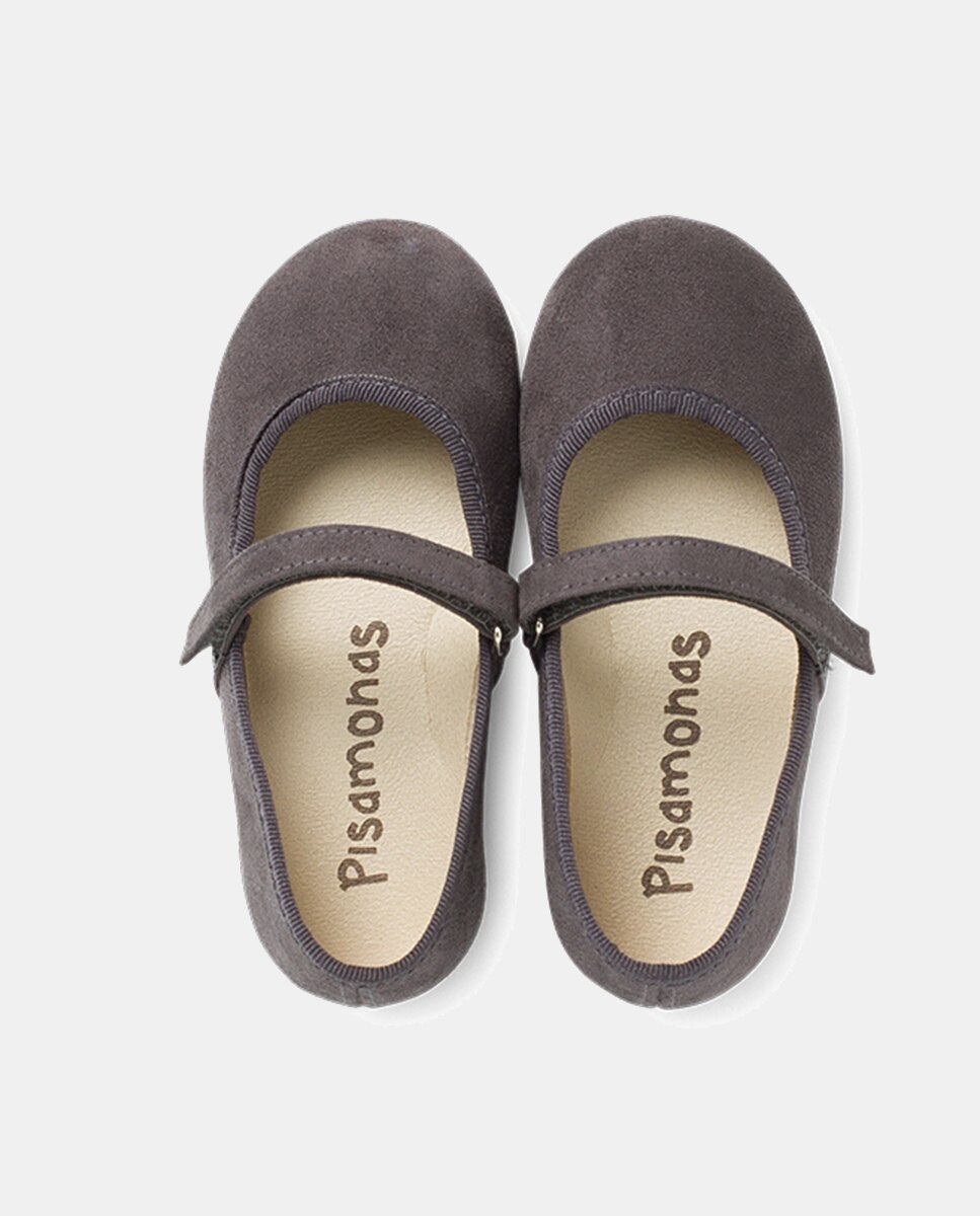 Merceditas de bebé niña en serratex con cierre adherente - Pisamonas - Gris Gris-4
