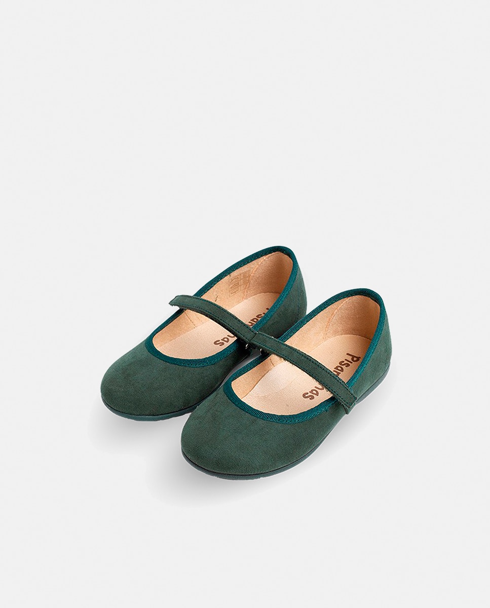 Sapatos de Presilha de Bebé em Serratex com Fecho Aderente Pisamonas Verde-3