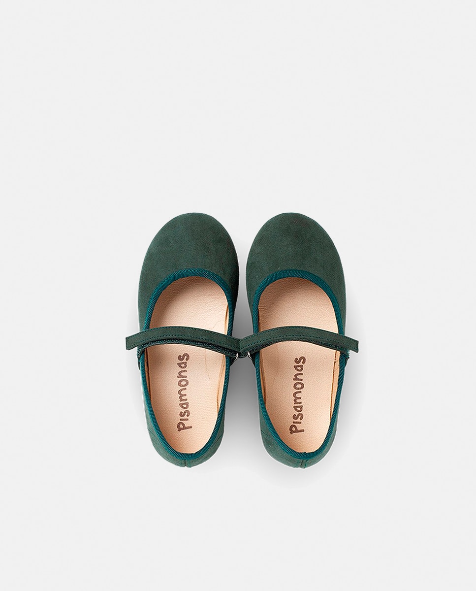 Sapatos de Presilha de Bebé em Serratex com Fecho Aderente Pisamonas Verde-4